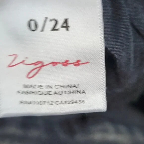 Vigoss Jeans Womens 0/24 Black Belted Barrel Leg Denim VC-P03222A (24x26) NWT - Picture 12 of 13